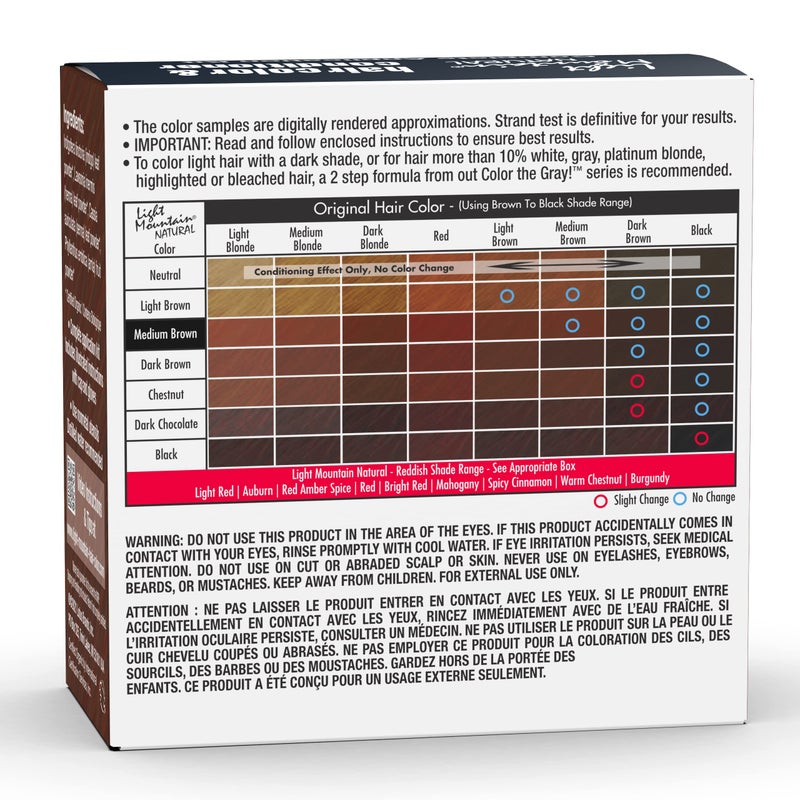 Light Mountain Henna Hair Color & Conditioner - Medium Brown Hair Dye for Men/Women, Organic Henna Leaf Powder and Botanicals, Chemical-Free Semi-Permanent Hair Color, 4 Oz (Pack of 3) - Image 2